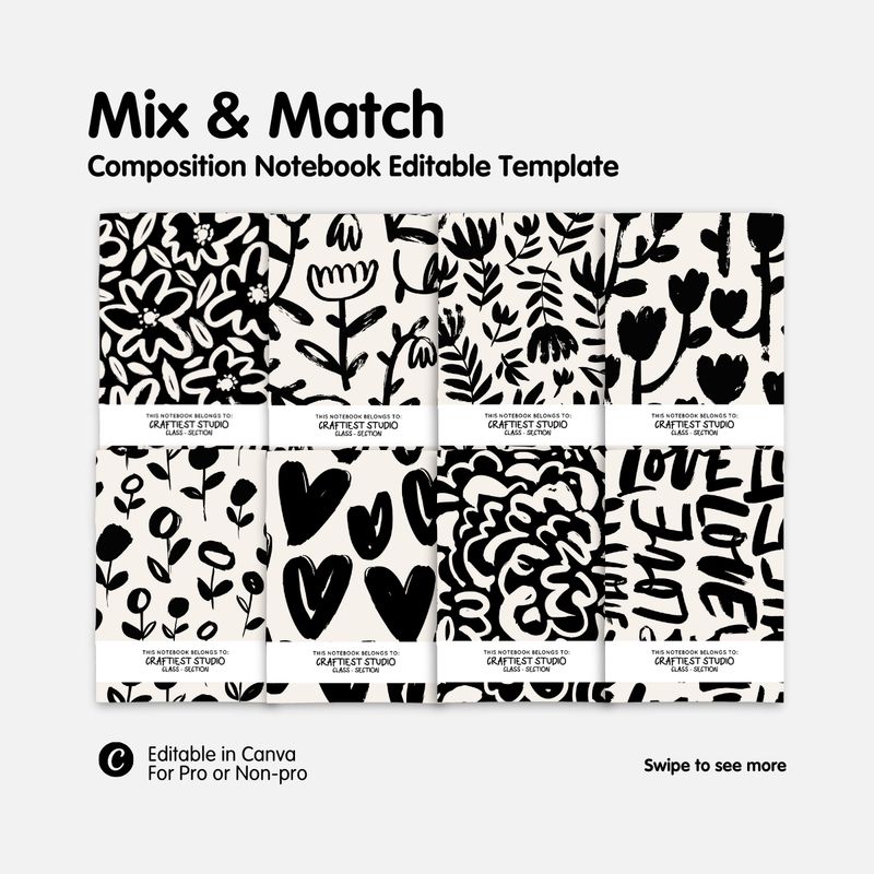 Mix & Match Composition Notebook Template