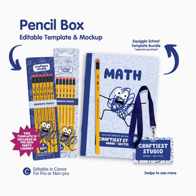 Pencil Box Template & Mockup