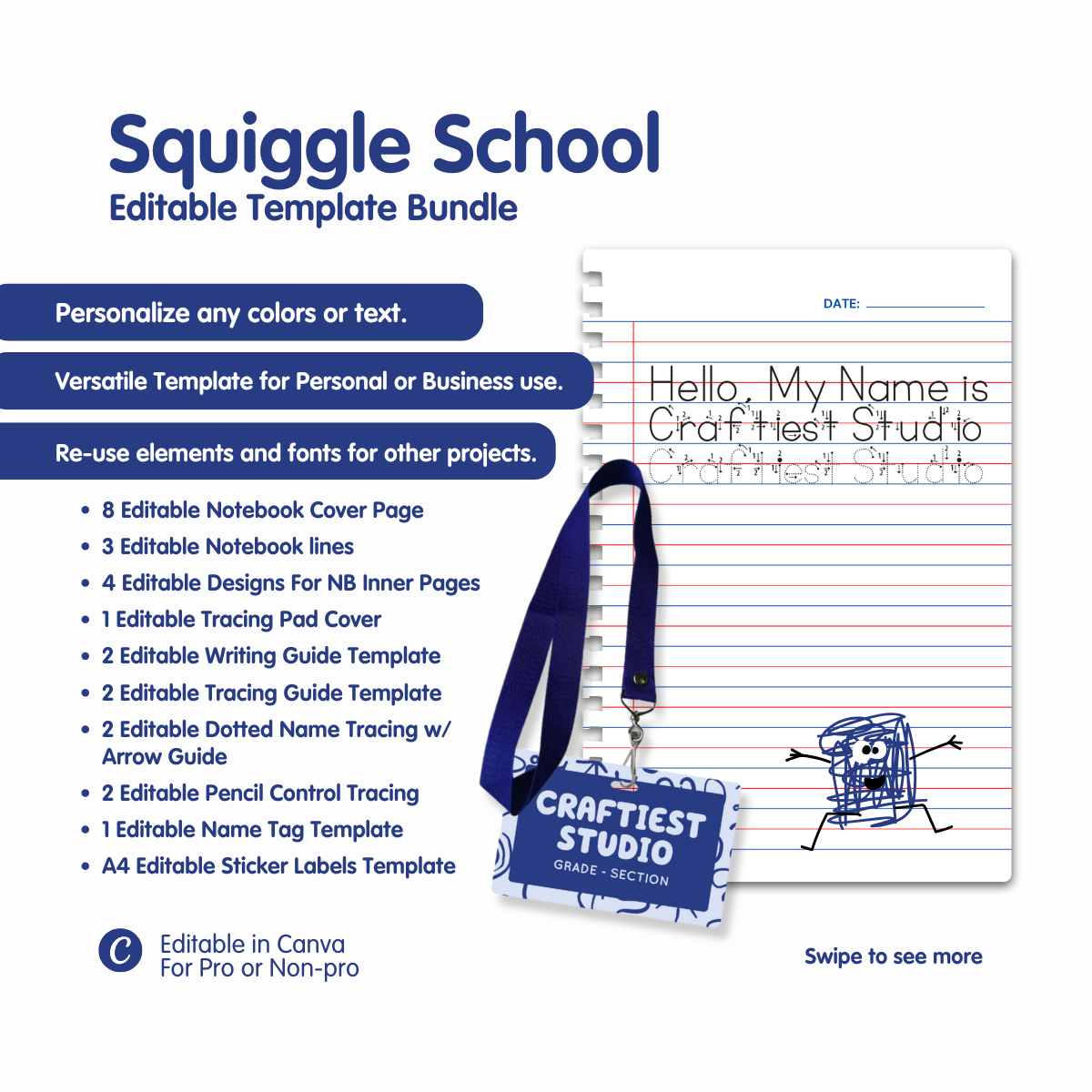 Squiggle School Template Bundle