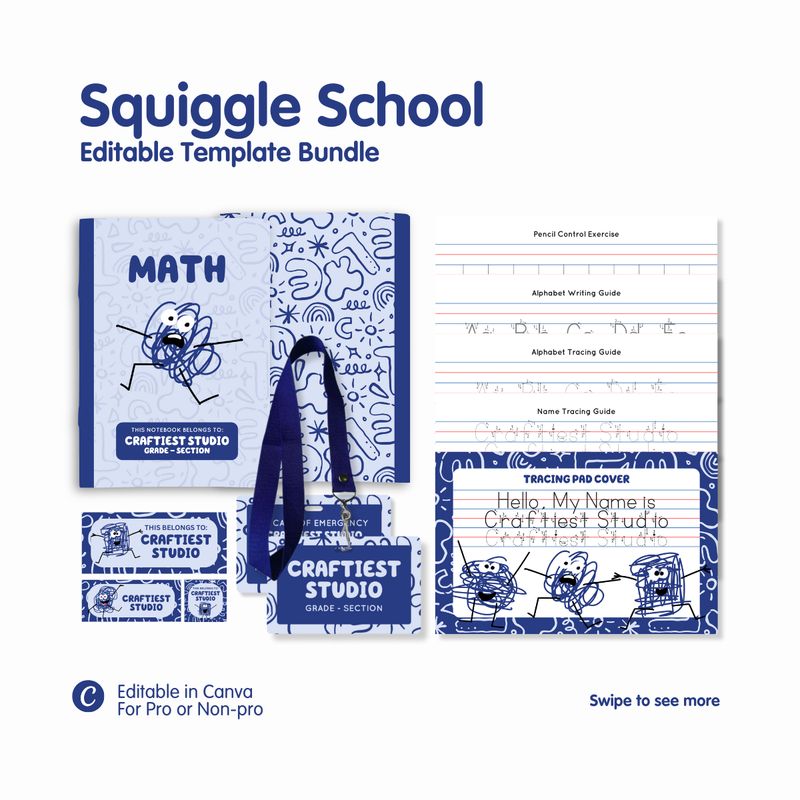 Squiggle School Template Bundle