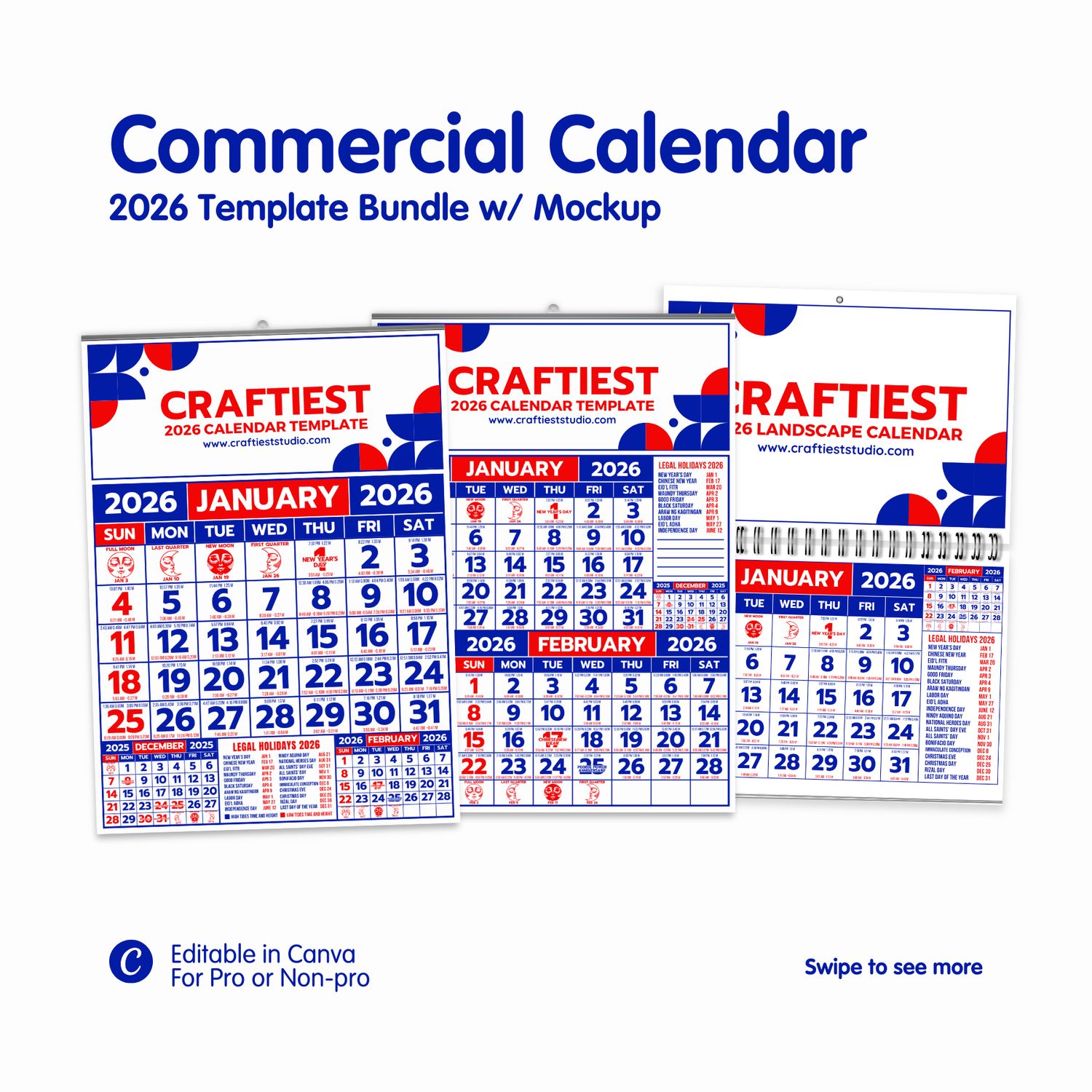 2026 Commercial Calendar Bundle