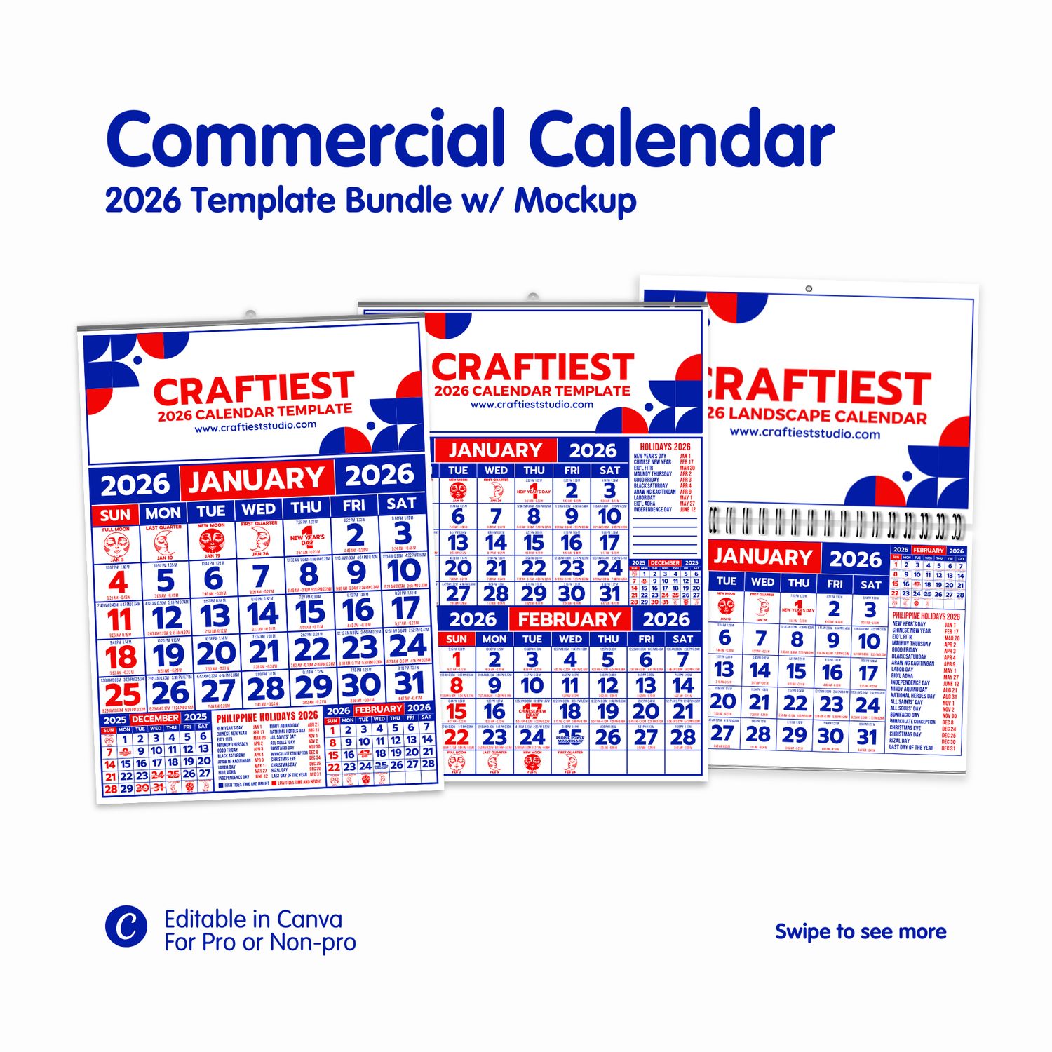 2026 Commercial Calendar Bundle