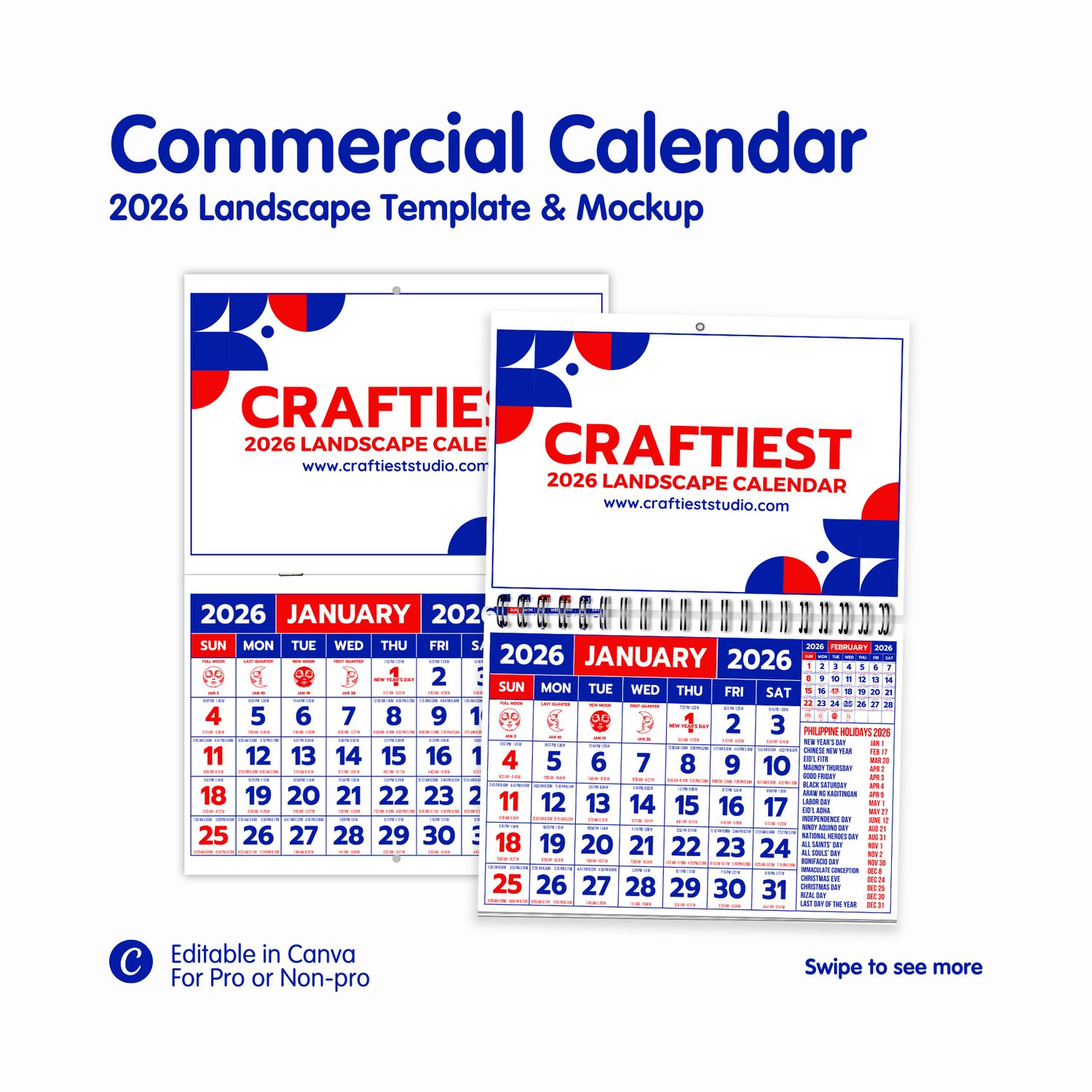 2026 Landscape Calendar A4/A5