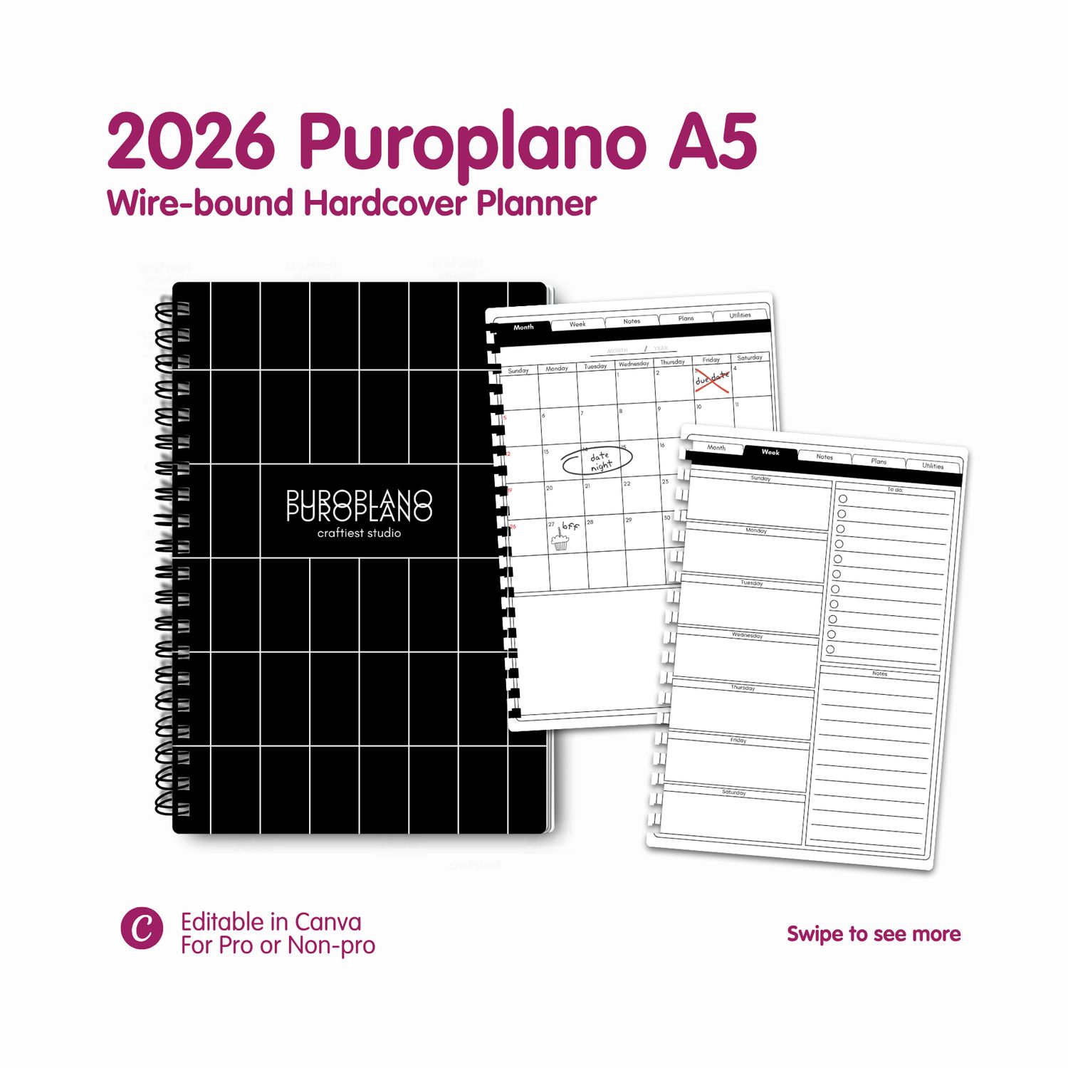 Compact A5 Planner 2026