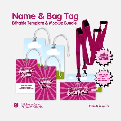 Name & Bag Tag Template Bundle
