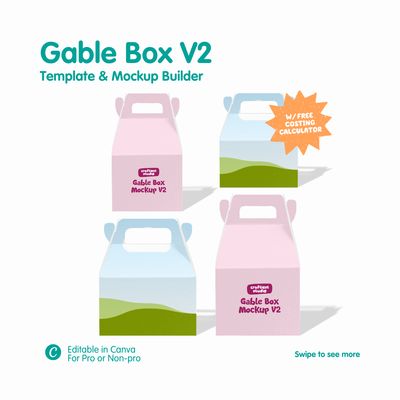 Gable Box V2 Template & Mockup