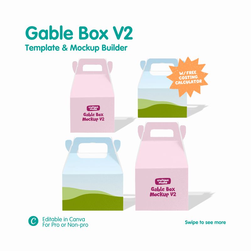 Gable Box V2 Template & Mockup