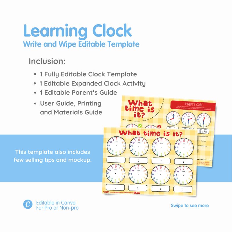 Learning Clock Write & Wipe
