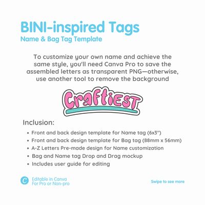 BINI-inspired Name & Bag Tag