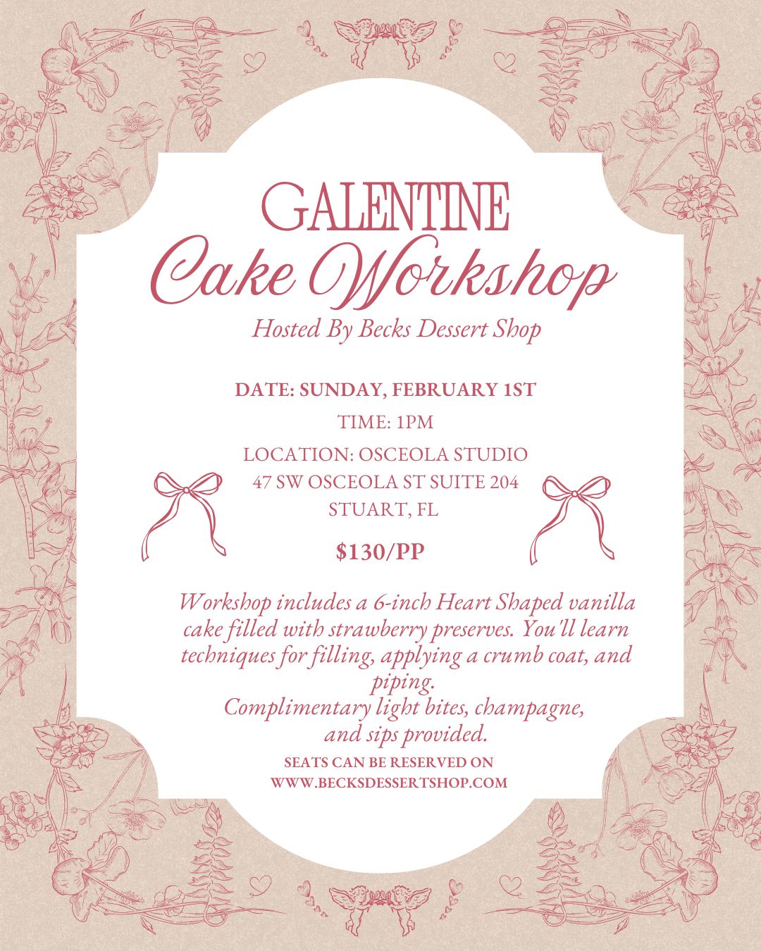 Galentine Cake Workshop