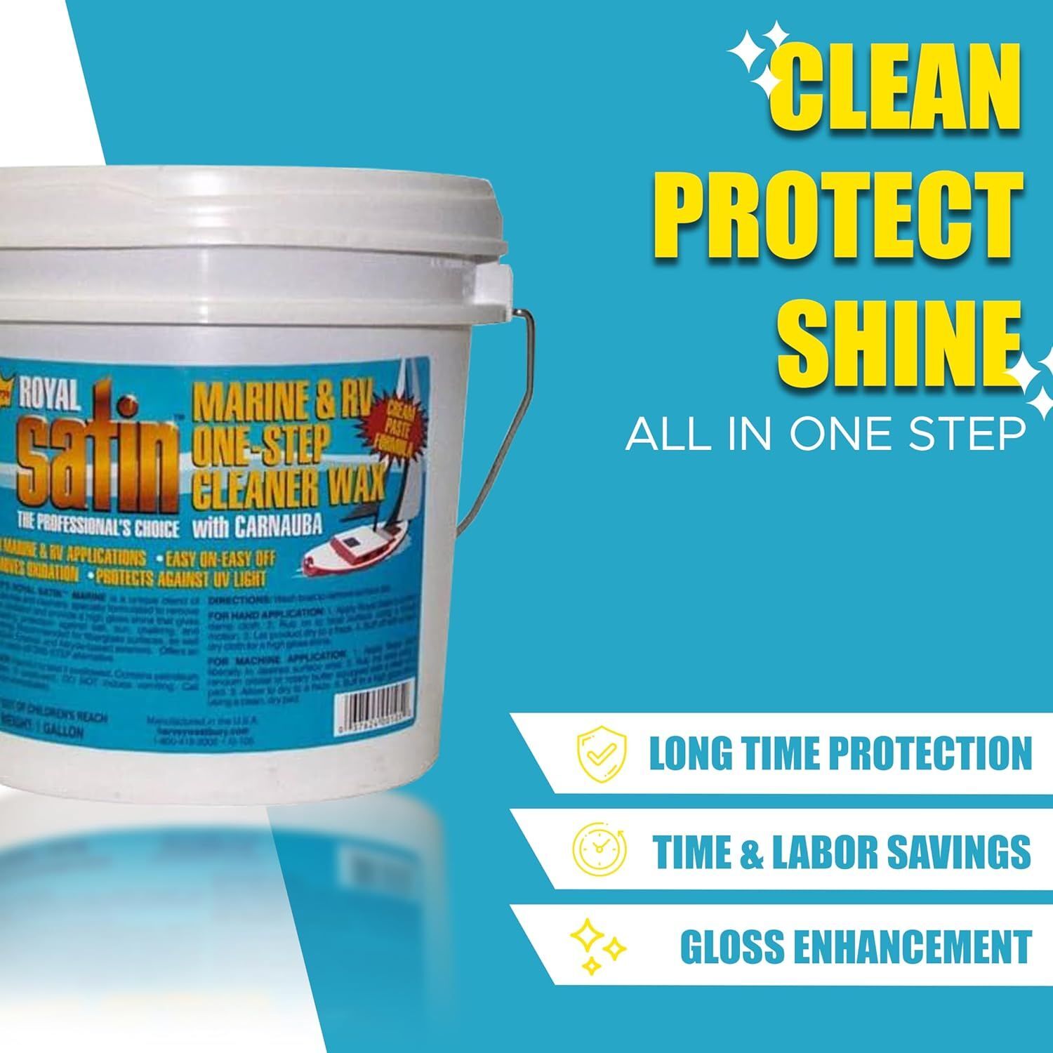 Garry's Royal Satin Marine & RV ONE STEP Cleaner Wax (1 Gallon)