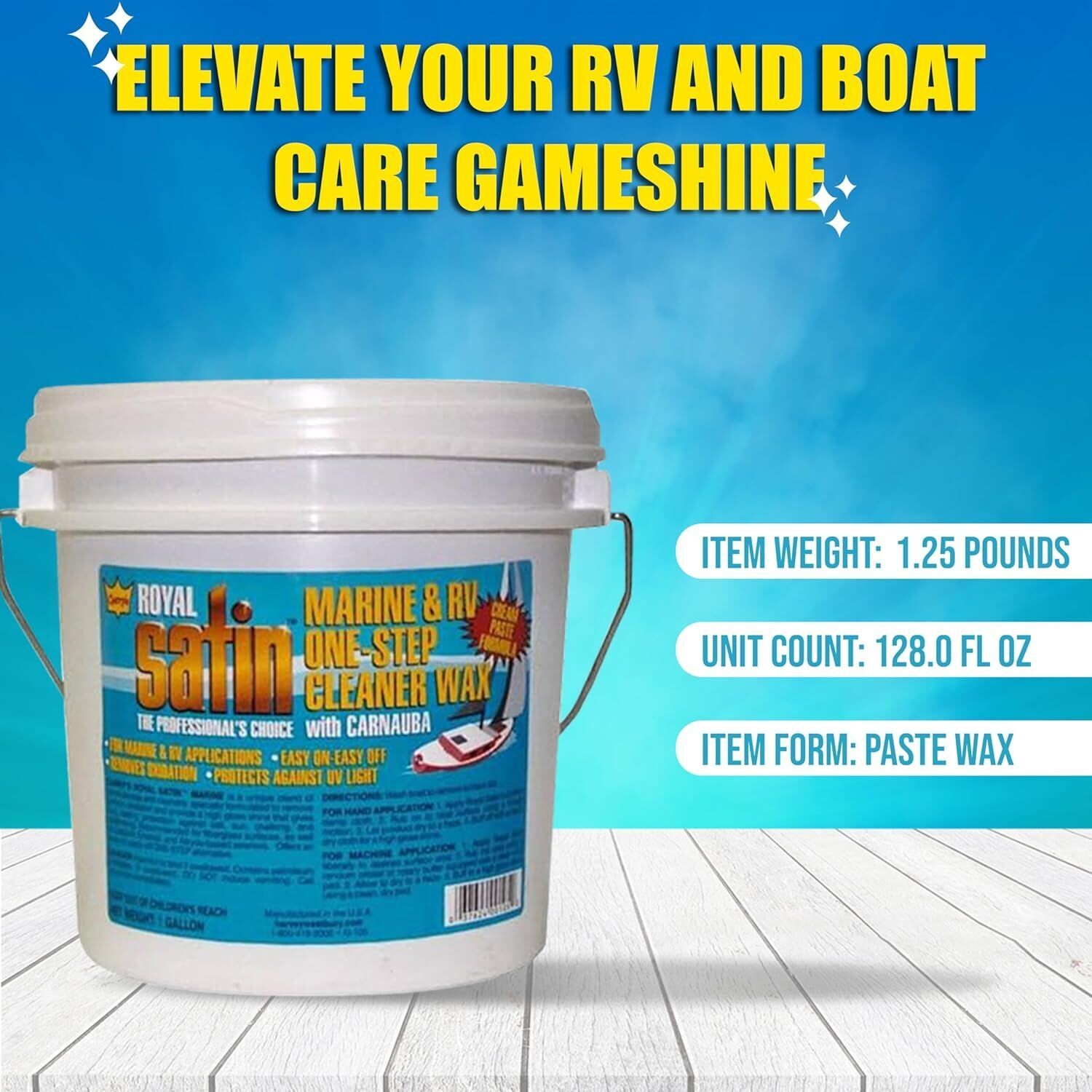 Garry's Royal Satin Automotive One-Step Cleaner Wax (1 Quart) - Professional Grade Polish & Protectant