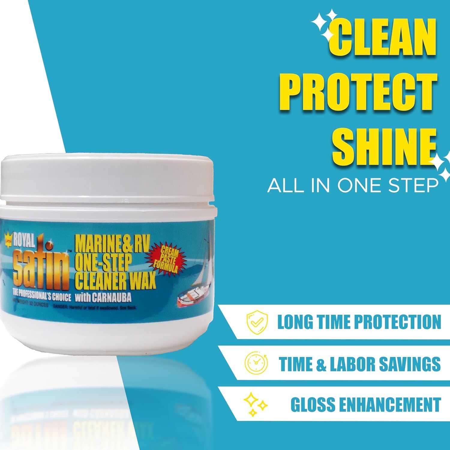 Garry's Royal Satin Marine & RV ONE STEP Cleaner Wax (1 Quart)