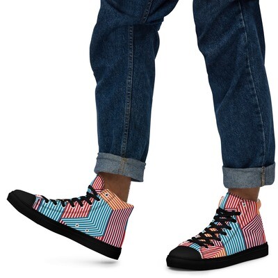 CityscapeSkyscrapers Men’s high top canvas shoes