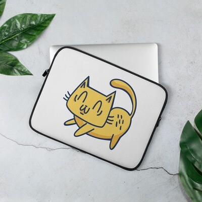 Yellow cat print Laptop Sleeve