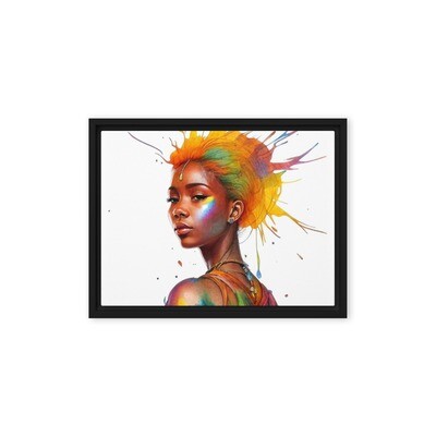 Fulani lady framed on canvas