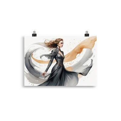 Fashionable woman in black Poster