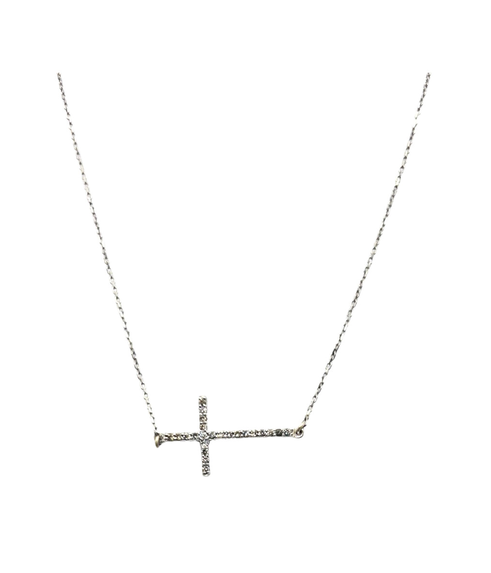 Necklace- Sideways Cross Stones