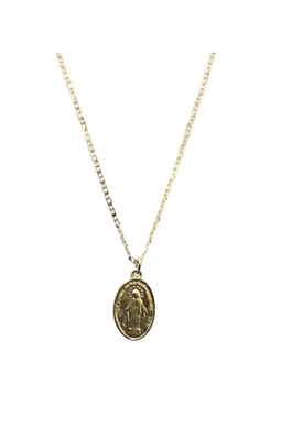 Oval Mary Charm Necklace
