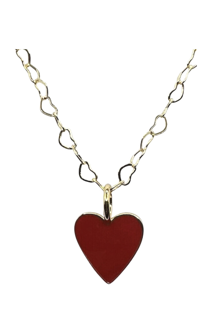 Enamel Heart On Chain Necklace