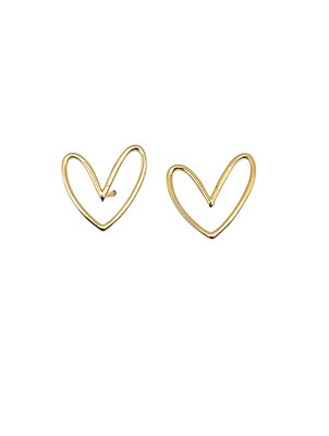 Earring- Gold Open Heart Studs