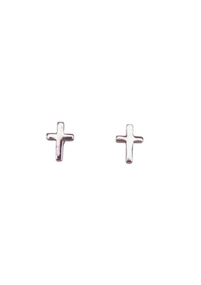 Earrings- Cross no stones stud