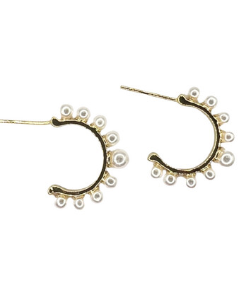 Earrings- Small Pearl Hoops