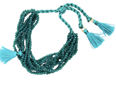 Multiple Strands of Crystal Beads Tassle Bracelet