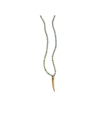 Long Jade Horn Necklace