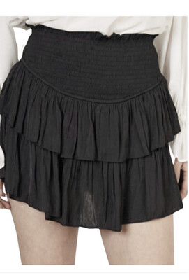 Black Smocked Skirt