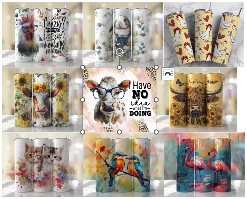 Animal Themed 20 ounce Skinny Tumbler