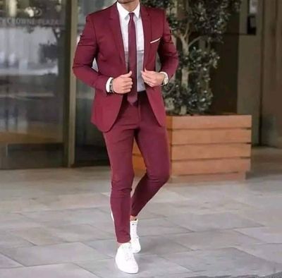 Costume_Homme rouge bordeaux