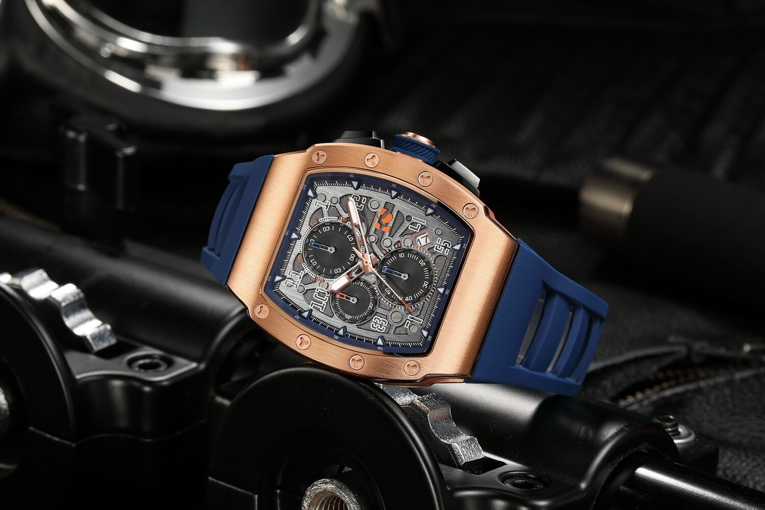 RENNSPORT CHRONO ROSEGOLD BLUE