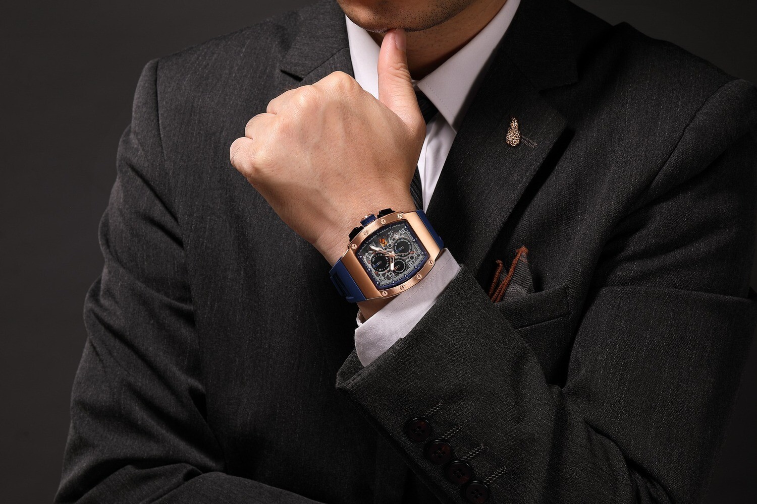 RENNSPORT CHRONO ROSEGOLD BLUE