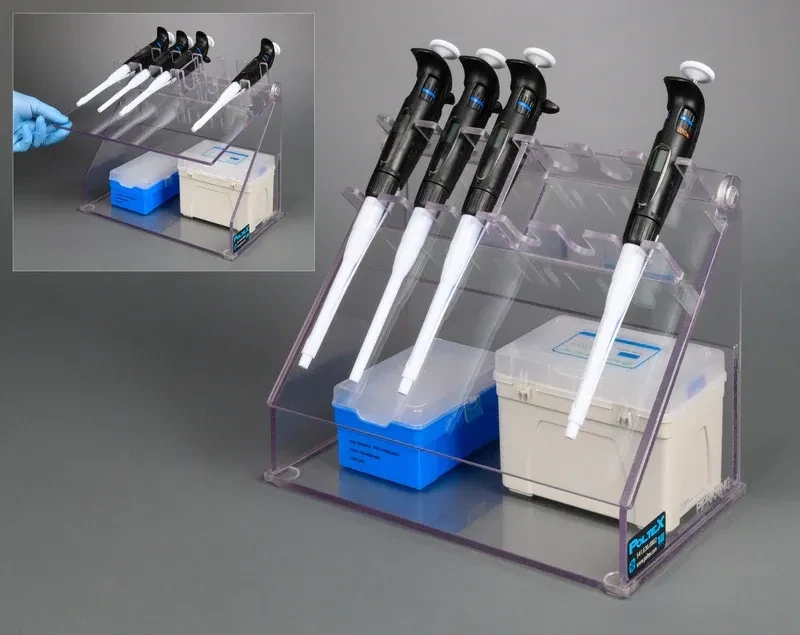 Pipette Rack w/Hinged Storage Compartment
