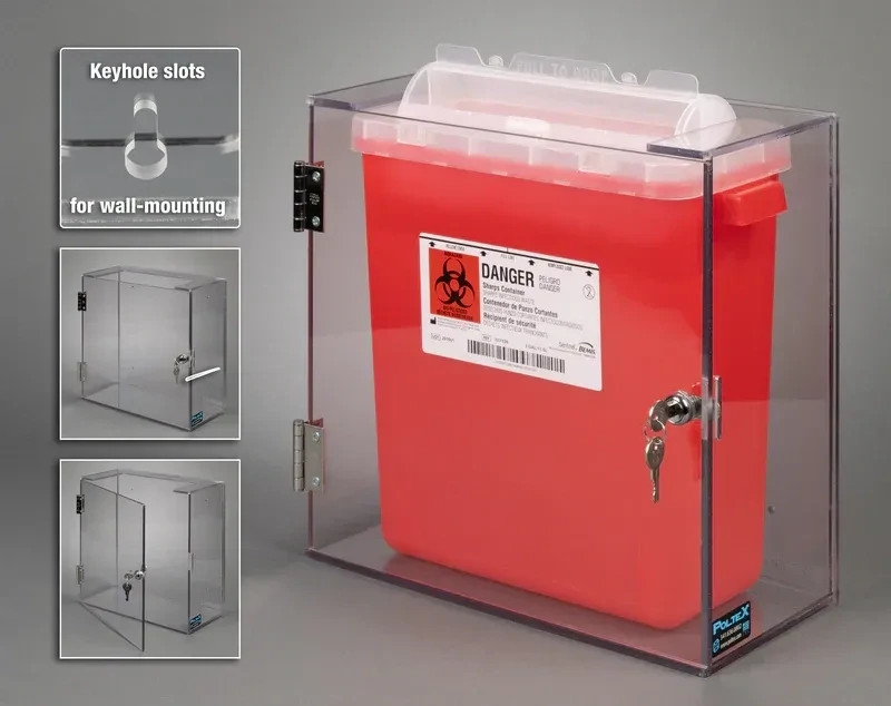 3 Gallon Sharps Container Cabinet-Cam Lock