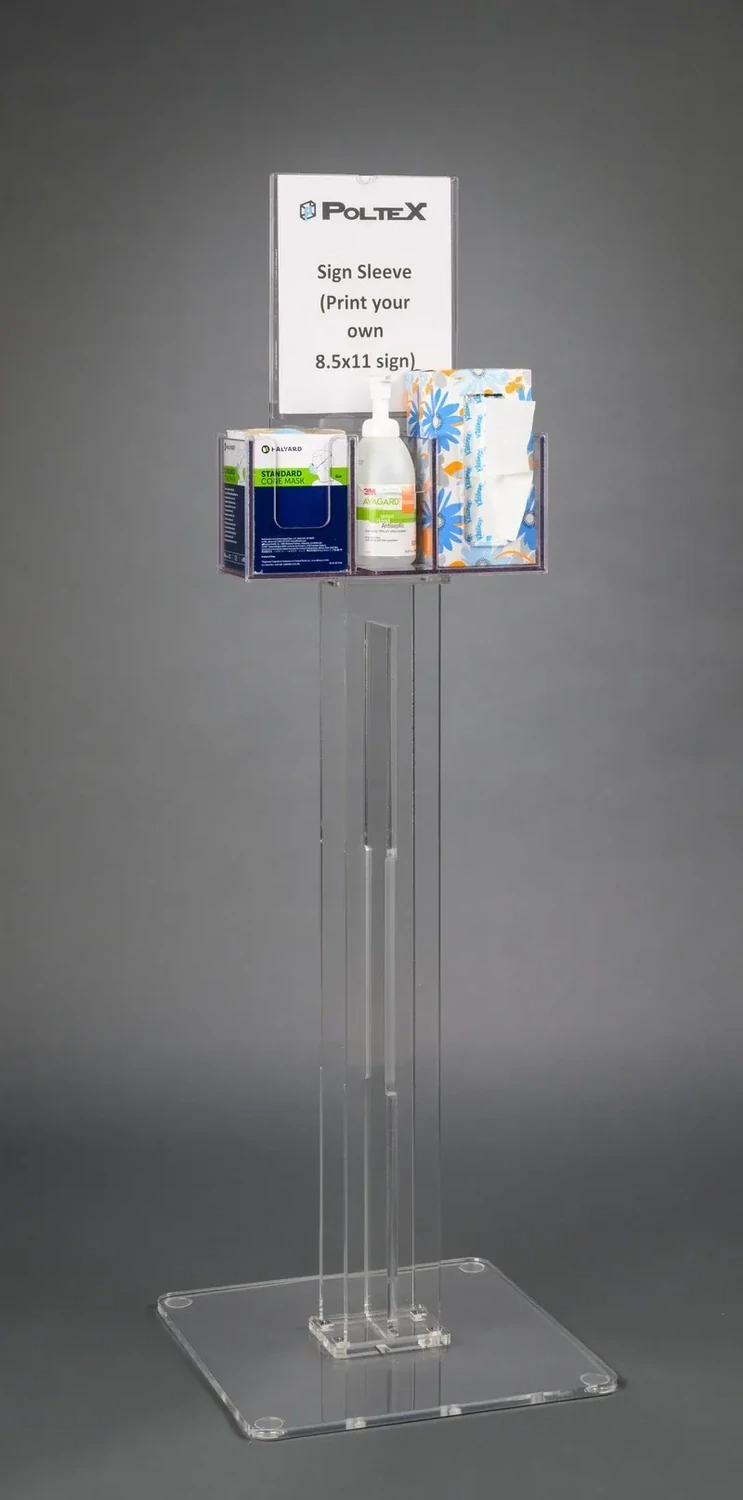 Respiratory Hygiene Station Q on Acrylic Stand