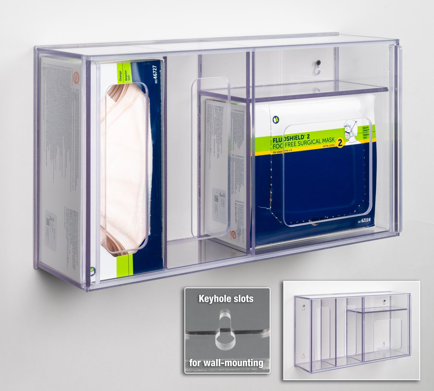 N95/Face Mask w/Shield Dispenser- Sliding Door/Front Load