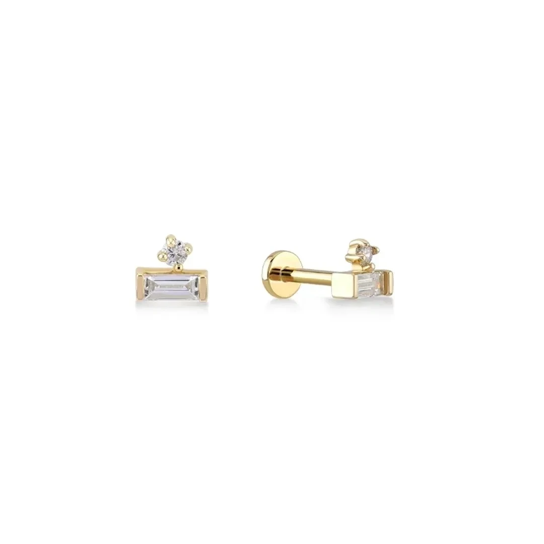 SOLID GOLD STUD WITH CHARM