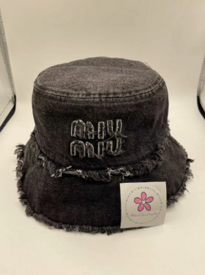 MiuMiu Hat, bucket hat , adjustable hat, High Quality Version MIU hat, Embroidered cap