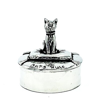 Basic Spirit Pewter Trinket Box
&quot;Cats Rule Purrfectly&quot;