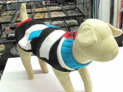 Black &amp; White Striped Dog Sweater