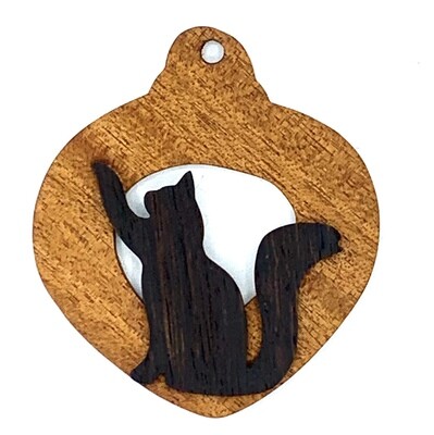 Wood Cat Ornament