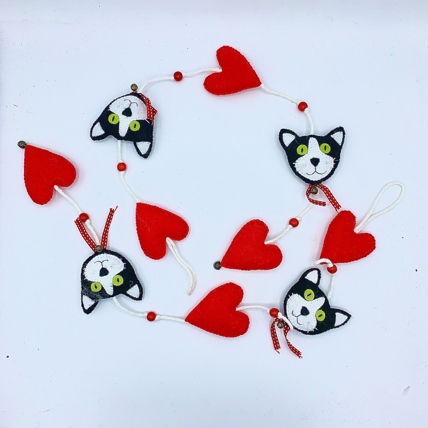 Cat and Heart Garland