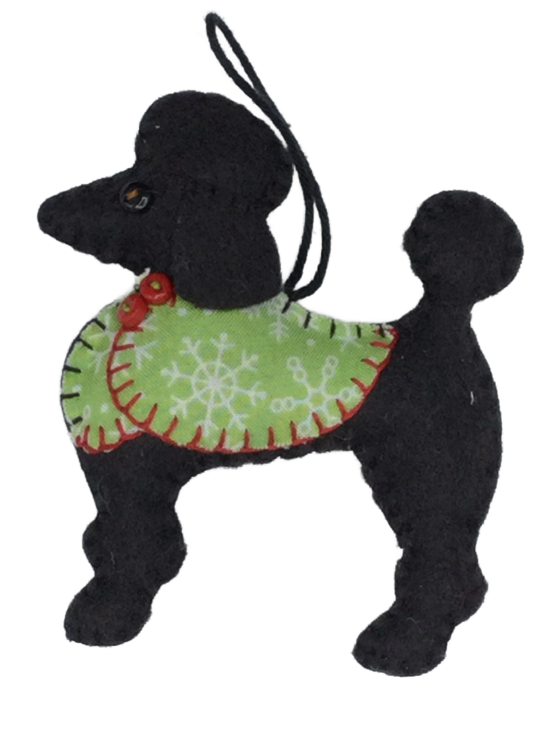 Felted Poodle Dog Ornament