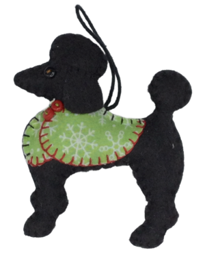 Felted Poodle Dog Ornament
