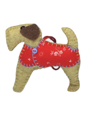 Felt Schnauzer Dog Ornament