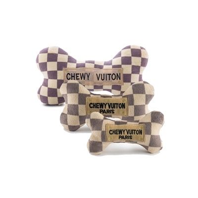 Chewy Vuiton Checker Dog Bone Toy