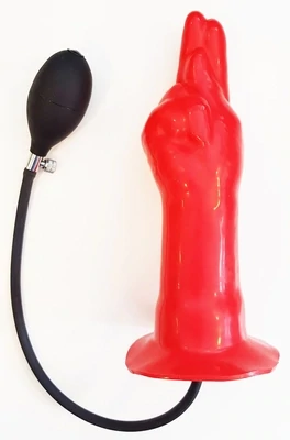 FIST Inflatable Fist Dildo - Black / Red