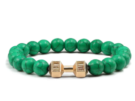 Natural Volcanic Stone Bracelet Men Dark Green
